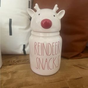 Rae Dunn Reindeer Snacks Canister